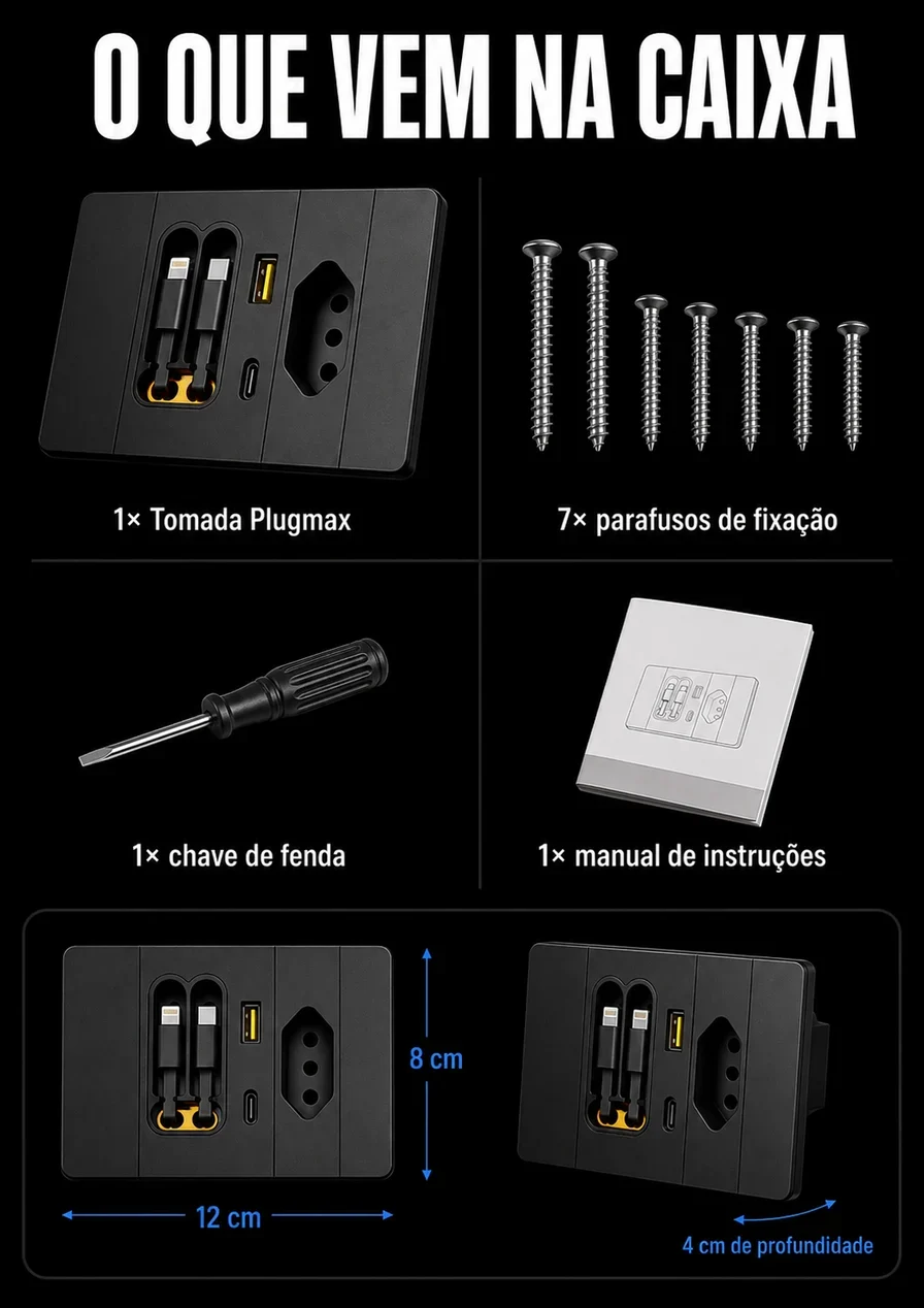 Caixa 4x2 compatível com a Tomada Inteligente Plugmax